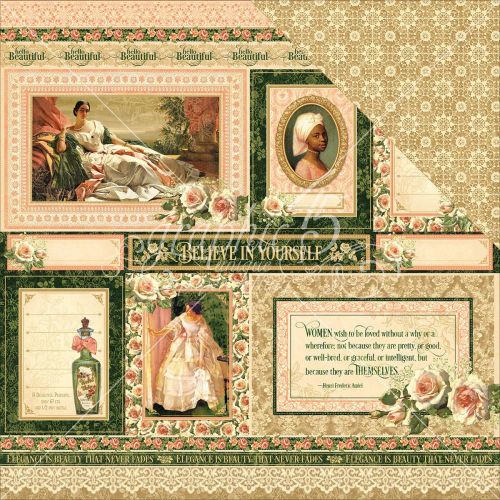 Graphic 45 - Portrait of a Lady Collection - Double-Sided Cardstock 12"X12" - Blanche